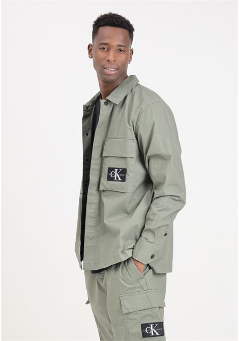 Men's military green utility overshirt shirt CALVIN KLEIN JEANS | J30J325174LDYLDY